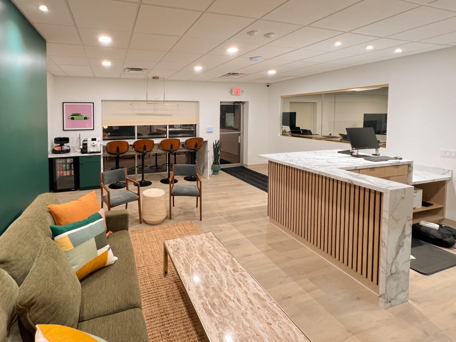 Our modern lounge is designed for comfort while your European car gets the best care.